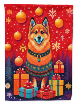 Finnish Spitz Holiday Christmas House Flag