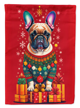 French Bulldog Holiday Christmas House Flag