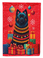 German Spitz Holiday Christmas House Flag