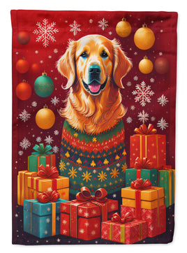 Golden Retriever Holiday Christmas House Flag