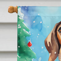 Coonhound Christmas House Flag