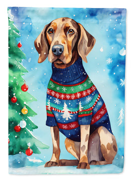 Coonhound Christmas Garden Flag