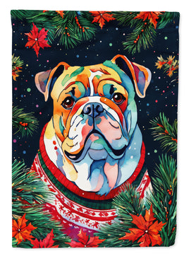 English Bulldog Christmas House Flag