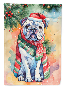 English Bulldog Christmas House Flag