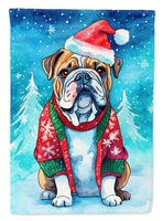 English Bulldog Christmas House Flag
