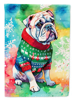 English Bulldog Christmas House Flag