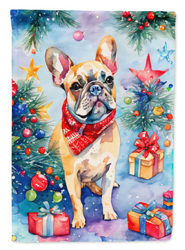 French Bulldog Christmas House Flag