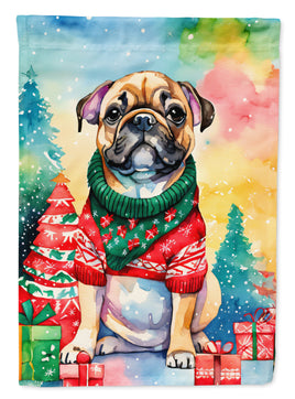French Bulldog Christmas House Flag