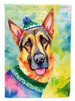 German Shepherd Christmas House Flag