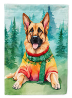 German Shepherd Christmas House Flag