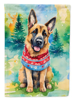 German Shepherd Christmas House Flag