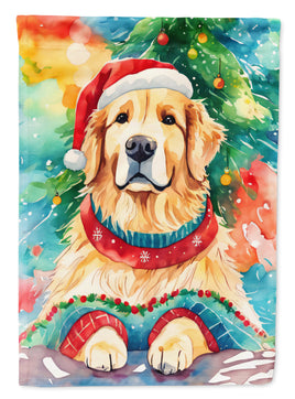 Golden Retriever Christmas House Flag
