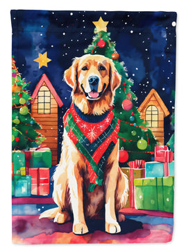 Golden Retriever Christmas House Flag