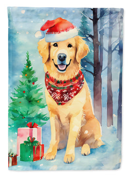 Golden Retriever Christmas House Flag