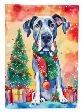 Great Dane Christmas House Flag