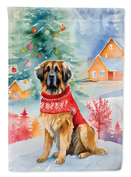Leonberger Christmas House Flag