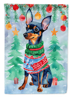 Miniature Pinscher Christmas House Flag