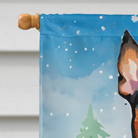 Miniature Pinscher Christmas House Flag