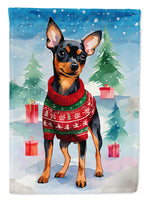 Miniature Pinscher Christmas House Flag