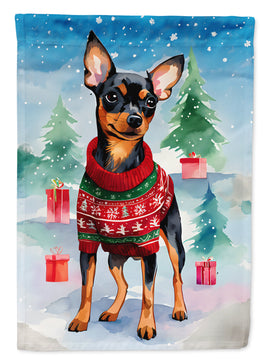 Miniature Pinscher Christmas House Flag