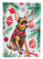 Miniature Pinscher Christmas House Flag