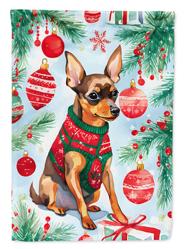 Miniature Pinscher Christmas House Flag