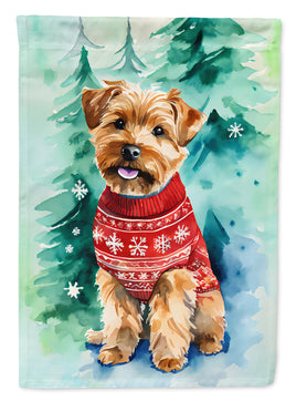 Norfolk Terrier Christmas House Flag