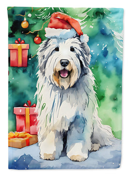 Old English Sheepdog Christmas House Flag