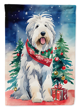 Old English Sheepdog Christmas House Flag