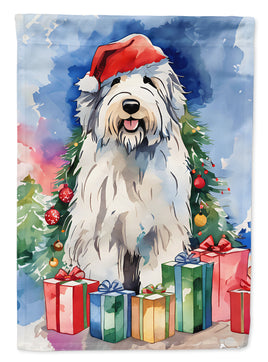 Old English Sheepdog Christmas House Flag