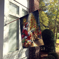 Cairn Terrier and Santa Claus House Flag
