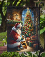 Corgi and Santa Claus Garden Flag