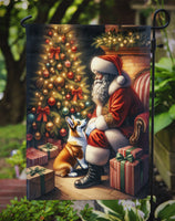 Corgi and Santa Claus Garden Flag