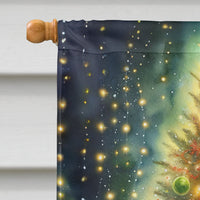 Dachshund and Santa Claus House Flag