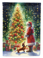 Dachshund and Santa Claus House Flag