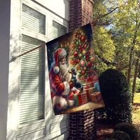 Dachshund and Santa Claus House Flag
