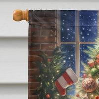 English Bull Terrier and Santa Claus House Flag