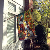 English Setter and Santa Claus House Flag