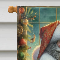 English Setter and Santa Claus House Flag