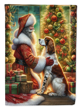 English Setter and Santa Claus House Flag