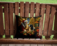 English Springer Spaniel and Santa Claus Throw Pillow