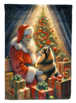 Finnish Spitz and Santa Claus House Flag