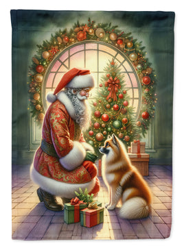 Finnish Spitz and Santa Claus House Flag
