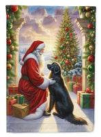 Flat-Coated Retriever and Santa Claus House Flag