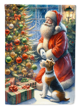 Fox Terrier and Santa Claus House Flag