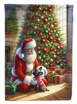French Bulldog and Santa Claus House Flag