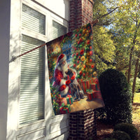 German Shorthaired Pointer and Santa Claus House Flag