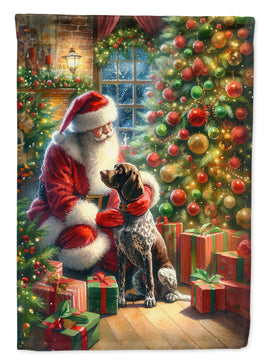 German Shorthaired Pointer and Santa Claus House Flag