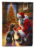 German Wirehaired Pointer and Santa Claus House Flag