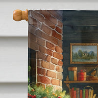 Irish Setter and Santa Claus House Flag